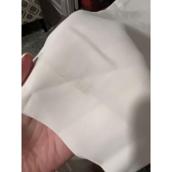 Women's St. John Diana Ivory Straight Leg, Split Hem Trousers, Size 8, #1143-X - Picture 3 of 8